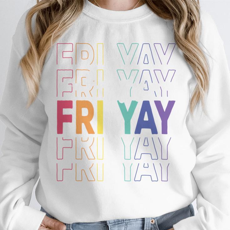Happy Fri Yay Teacher Friday Saying Unisex Sweatshirt, novelty gifts, funny gifts Happy Fri Yay Teacher Friday Saying Unisex Sweatshirt, novelty gifts, funny gifts
