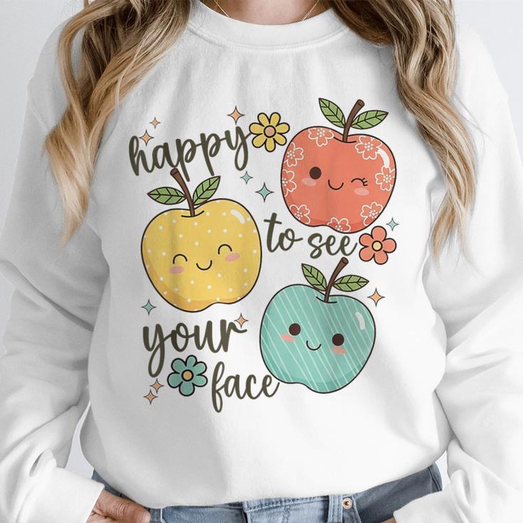 Happy To See Your Face Teacher Apple Unisex Sweatshirt, novelty gifts, funny gifts Happy To See Your Face Teacher Apple Unisex Sweatshirt, novelty gifts, funny gifts