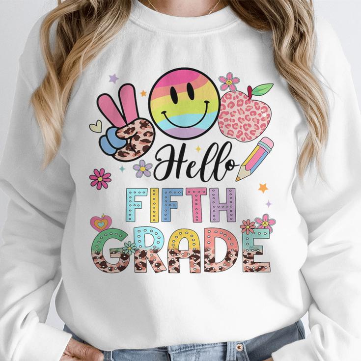 Hello 5th Grade Boy Girl Teacher Back To School 5th Grade Unisex Sweatshirt, novelty gifts, funny gifts