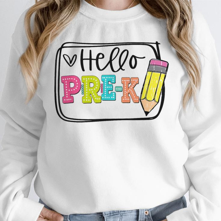 Hello Pre-K Team Preschool Teacher Kids Back To School Unisex Sweatshirt, novelty gifts, funny gifts Hello Pre-K Team Preschool Teacher Kids Back To School Unisex Sweatshirt, novelty gifts, funny gifts
