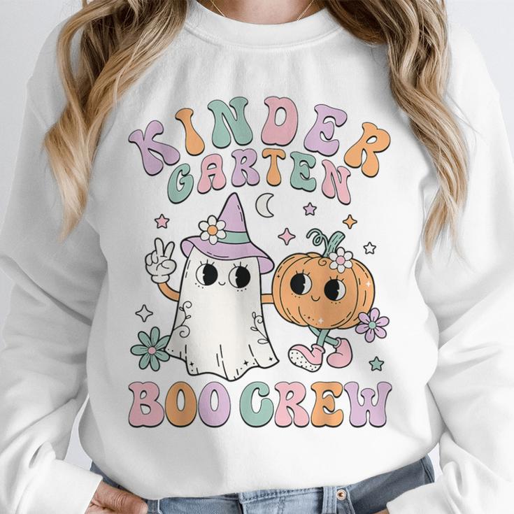 Kindergarten Boo Crew Halloween Floral Ghost Kinder Teacher Unisex Sweatshirt, novelty gifts, funny gifts Kindergarten Boo Crew Halloween Floral Ghost Kinder Teacher Unisex Sweatshirt, novelty gifts, funny gifts