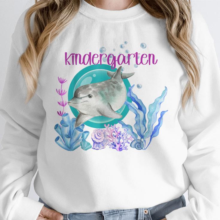 Kindergarten Teacher Dolphin Ocean Life Teaching Team Spirit Unisex Sweatshirt, novelty gifts, funny gifts