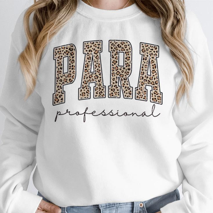 Leopard Paraprofessional Back To School Para Squad Teacher Unisex Sweatshirt, novelty gifts, funny gifts
