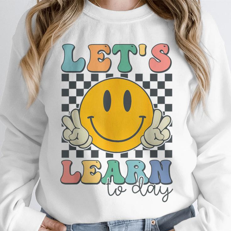 Let's Learn Today Smile Face Back To School For Teacher Kids Unisex Sweatshirt, novelty gifts, funny gifts Let's Learn Today Smile Face Back To School For Teacher Kids Unisex Sweatshirt, novelty gifts, funny gifts