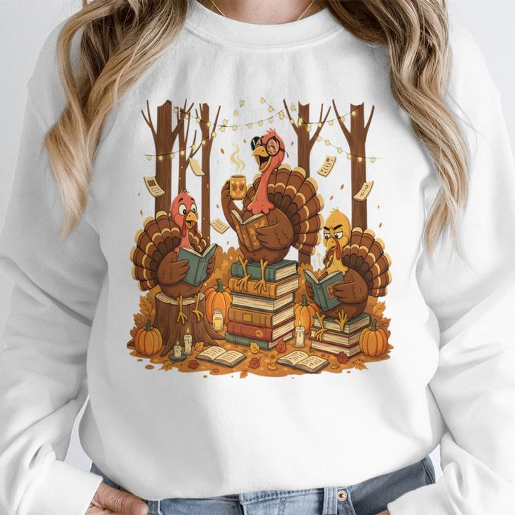 Librarian Turkey Reading Book Fall Thanksgiving Teacher Book Unisex Sweatshirt, novelty gifts, funny gifts Librarian Turkey Reading Book Fall Thanksgiving Teacher Book Unisex Sweatshirt, novelty gifts, funny gifts