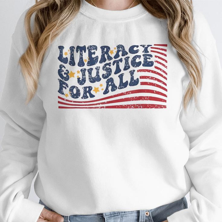 Literacy Justice For All Teacher Unisex Sweatshirt, novelty gifts, funny gifts Literacy Justice For All Teacher Unisex Sweatshirt, novelty gifts, funny gifts