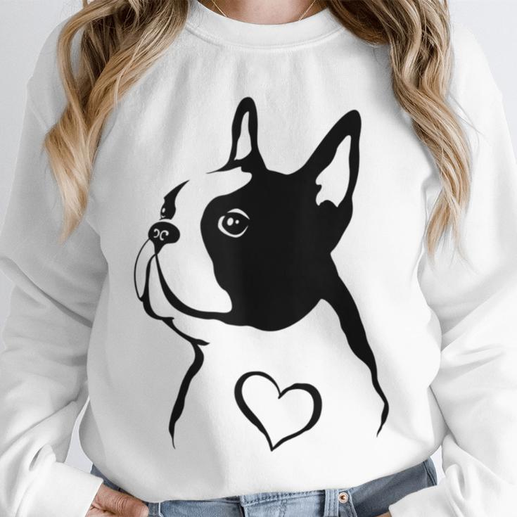 I Love My Boston Terrier Dog With Heart Unisex Sweatshirt, novelty gifts, funny gifts