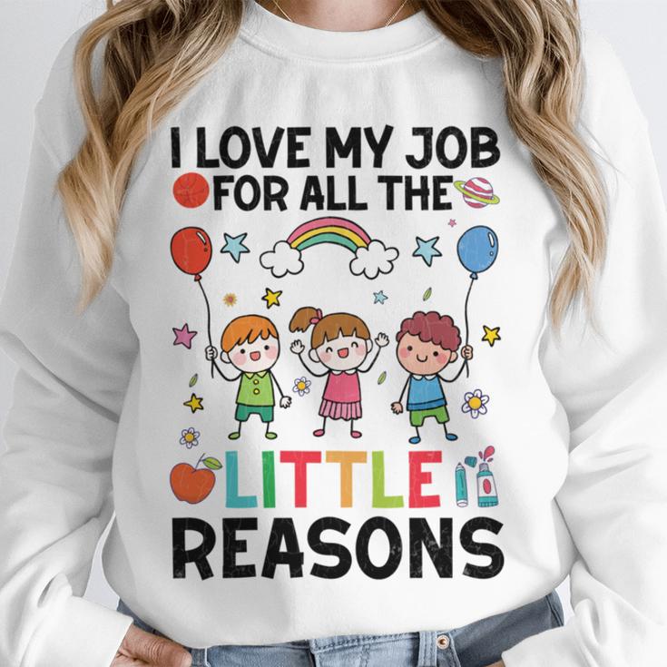 Love Job For Little Reasons Daycare Teacher Graphic Unisex Sweatshirt, novelty gifts, funny gifts