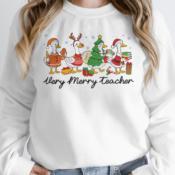 Very Merry Teacher Christmas Goose Silly Holiday Party Unisex Sweatshirt, novelty gifts, funny gifts Very Merry Teacher Christmas Goose Silly Holiday Party Unisex Sweatshirt, novelty gifts, funny gifts