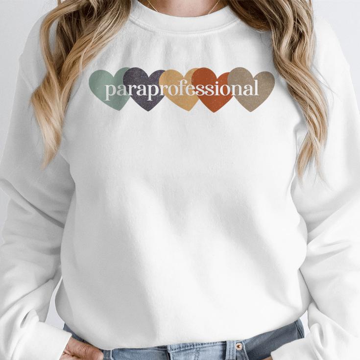 Paraprofessional Teacher Hearts Back To School Teach Rainbow Men Women Kids Unisex Sweatshirt, novelty gifts, funny gifts Paraprofessional Teacher Hearts Back To School Teach Rainbow Men Women Kids Unisex Sweatshirt, novelty gifts, funny gifts