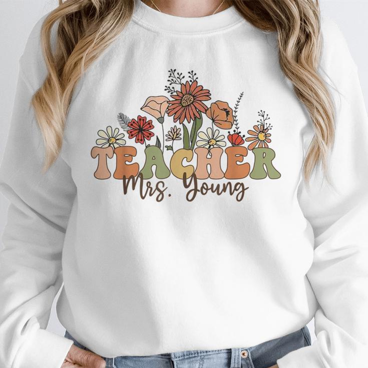 Personalized Name Teacher Mrs Young Back To School Custom Unisex Sweatshirt, novelty gifts, funny gifts