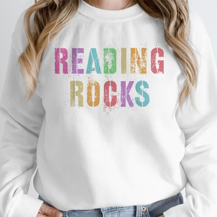 READING ROCKS English Teacher ELA ABCD Read Star Kinder Unisex Sweatshirt, novelty gifts, funny gifts READING ROCKS English Teacher ELA ABCD Read Star Kinder Unisex Sweatshirt, novelty gifts, funny gifts