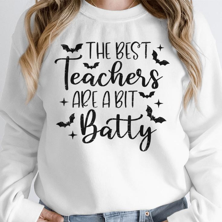 Retro The Best Teachers Are A Bit Batty Halloween Teacher Unisex Sweatshirt, novelty gifts, funny gifts Retro The Best Teachers Are A Bit Batty Halloween Teacher Unisex Sweatshirt, novelty gifts, funny gifts