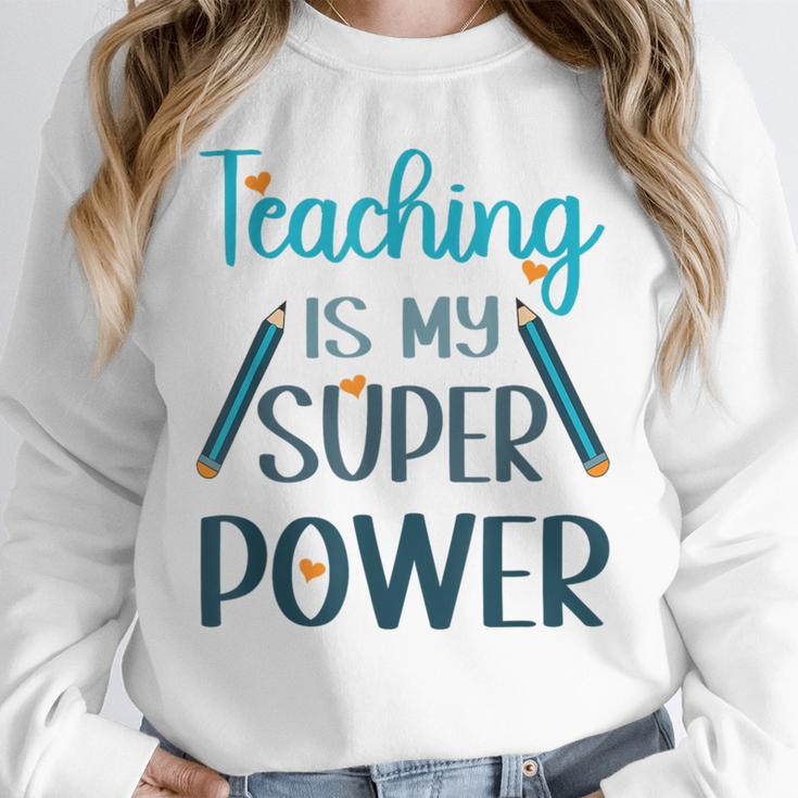Retro Groovy Teaching Is My Super Power Teacher's Present Men Women Unisex Sweatshirt, novelty gifts, funny gifts