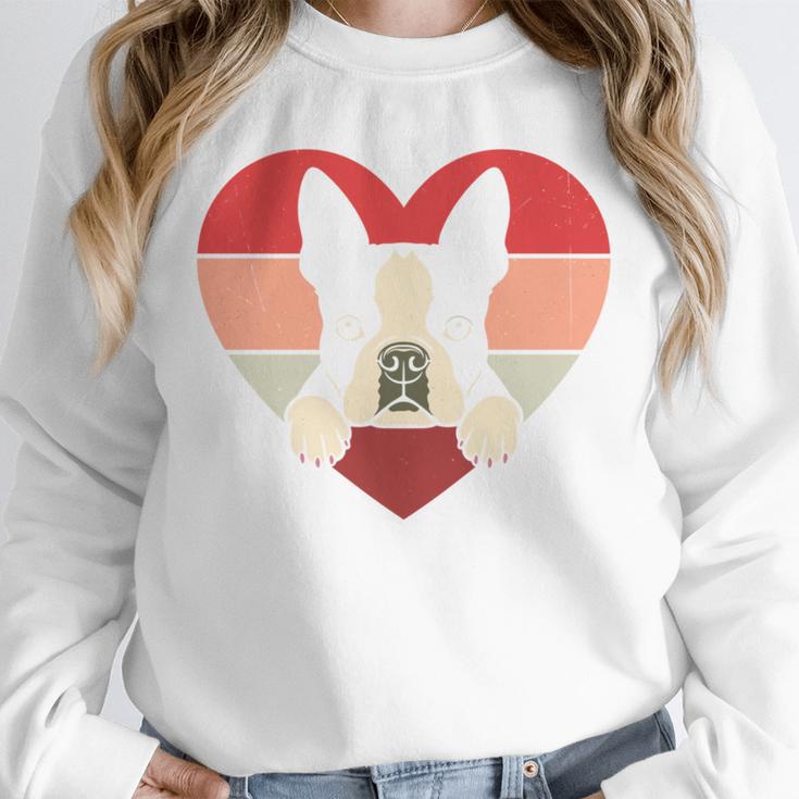 Retro Heart Boston Terrier Dog Vintage Valentine Unisex Sweatshirt, novelty gifts, funny gifts