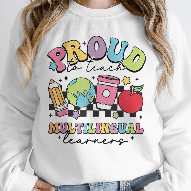 Retro Proud To Teach Multilingual Learners English Teacher Unisex Sweatshirt, novelty gifts, funny gifts Retro Proud To Teach Multilingual Learners English Teacher Unisex Sweatshirt, novelty gifts, funny gifts