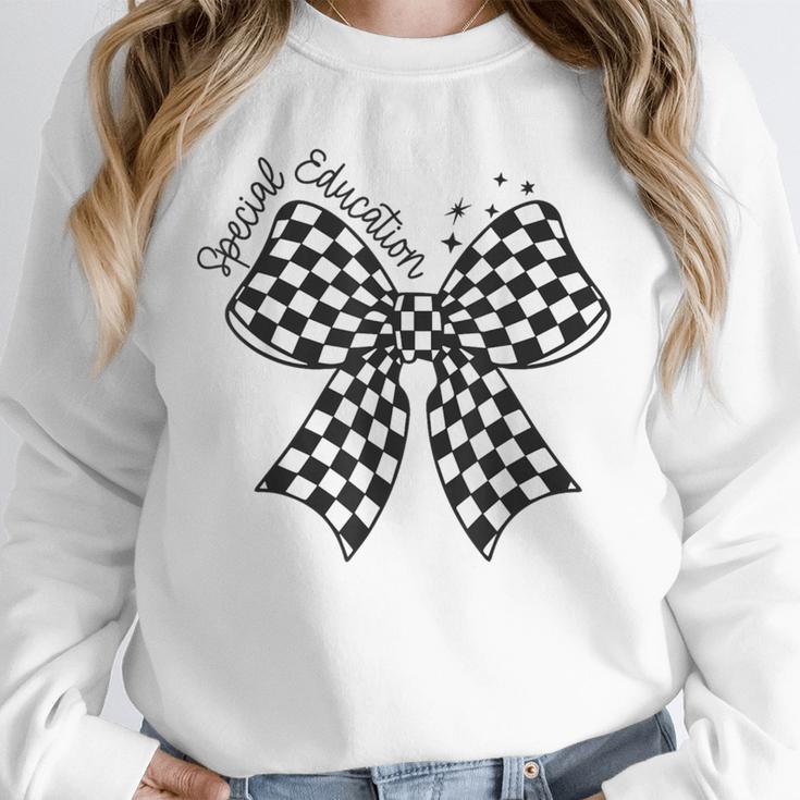 Retro Special Education Squad Coquette Bow SPED Teacher Unisex Sweatshirt, novelty gifts, funny gifts