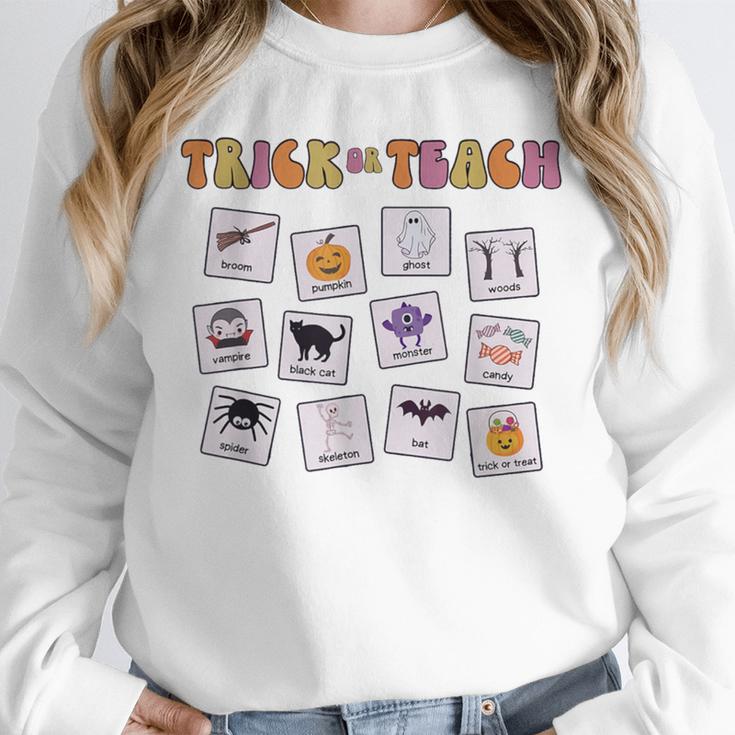Retro Trick Or Treat Halloween Special Education Teacher Unisex Sweatshirt, novelty gifts, funny gifts