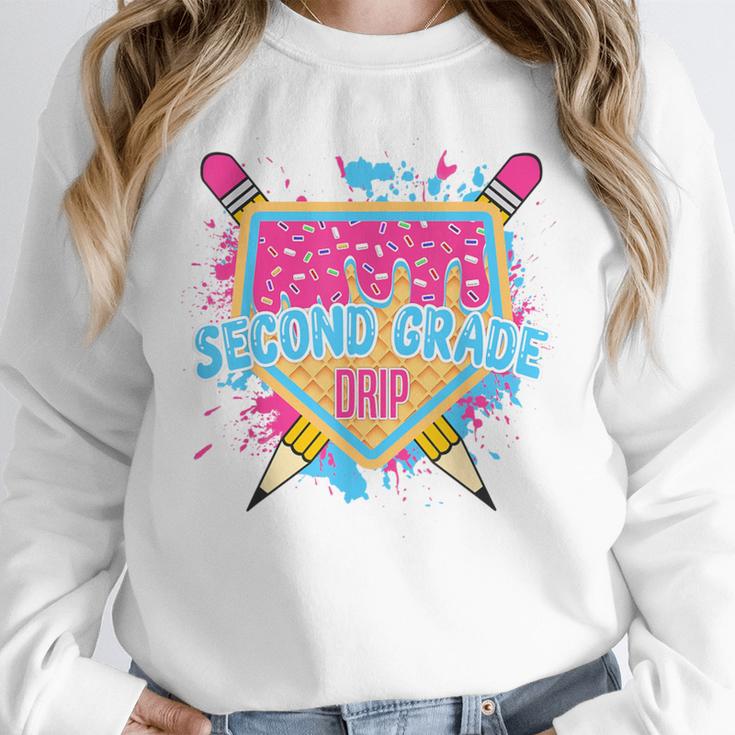 Second Grade Drip Ice Cream Home Plate Baseball Teachers Kid Unisex Sweatshirt, novelty gifts, funny gifts Second Grade Drip Ice Cream Home Plate Baseball Teachers Kid Unisex Sweatshirt, novelty gifts, funny gifts