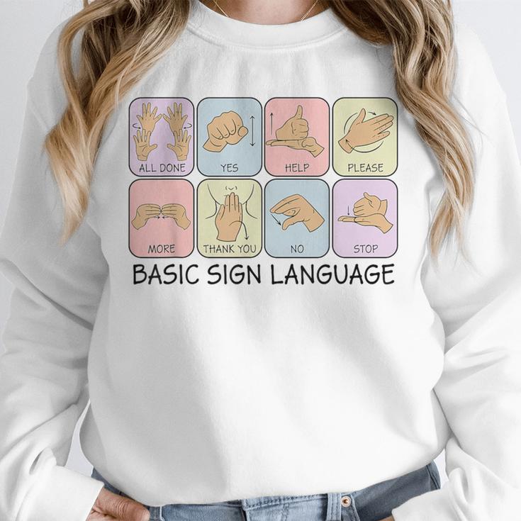 Basic Sign Language Speech Pathology Aac Sped Teacher Unisex Sweatshirt, novelty gifts, funny gifts Basic Sign Language Speech Pathology Aac Sped Teacher Unisex Sweatshirt, novelty gifts, funny gifts
