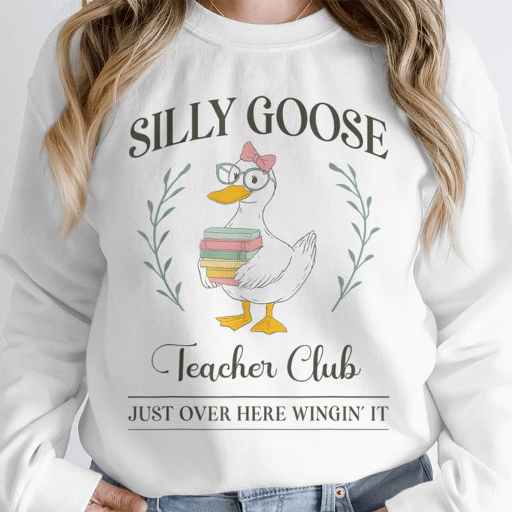 Silly Goose Teacher Club Unisex Sweatshirt, novelty gifts, funny gifts