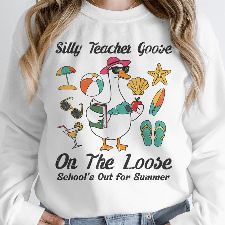 Silly Teacher Goose On The Loose School Out Summer Women Men Unisex Sweatshirt, novelty gifts, funny gifts Silly Teacher Goose On The Loose School Out Summer Women Men Unisex Sweatshirt, novelty gifts, funny gifts
