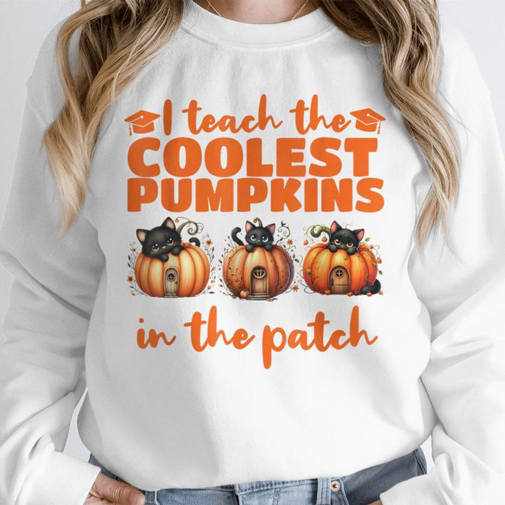 I Teach The Cutest Pumpkins Halloween Teacher Cat Lover Unisex Sweatshirt, novelty gifts, funny gifts I Teach The Cutest Pumpkins Halloween Teacher Cat Lover Unisex Sweatshirt, novelty gifts, funny gifts