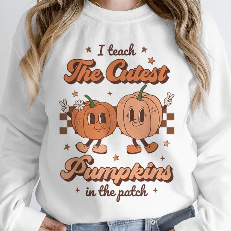 I Teach The Cutest Pumpkins In The Patch Retro Teacher Fall Unisex Sweatshirt, novelty gifts, funny gifts I Teach The Cutest Pumpkins In The Patch Retro Teacher Fall Unisex Sweatshirt, novelty gifts, funny gifts