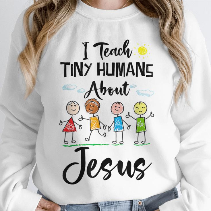 I Teach Tiny Humans About Jesus Sunday School Teacher Unisex Sweatshirt, novelty gifts, funny gifts I Teach Tiny Humans About Jesus Sunday School Teacher Unisex Sweatshirt, novelty gifts, funny gifts