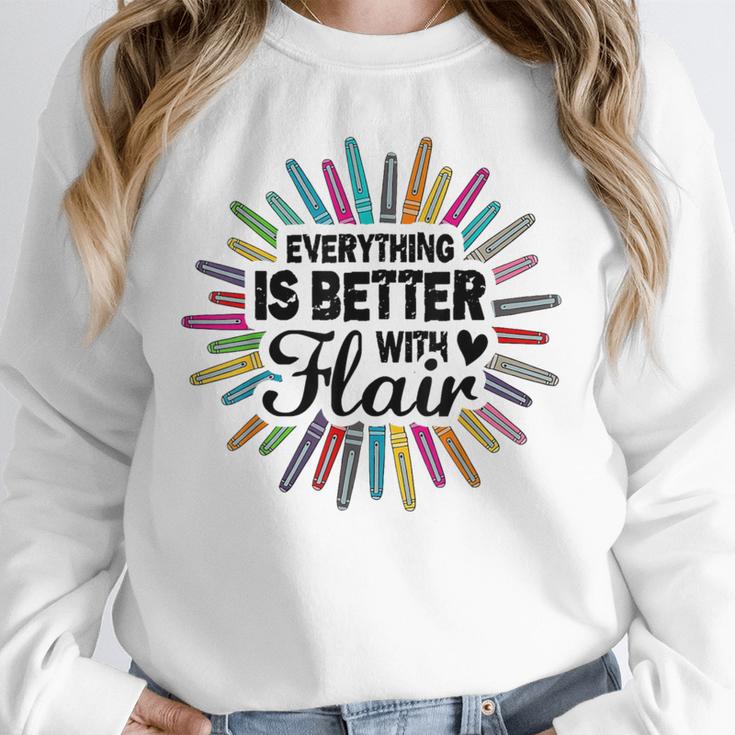 Teacher Flair Pen Art Lover School Supplies Unisex Sweatshirt, novelty gifts, funny gifts