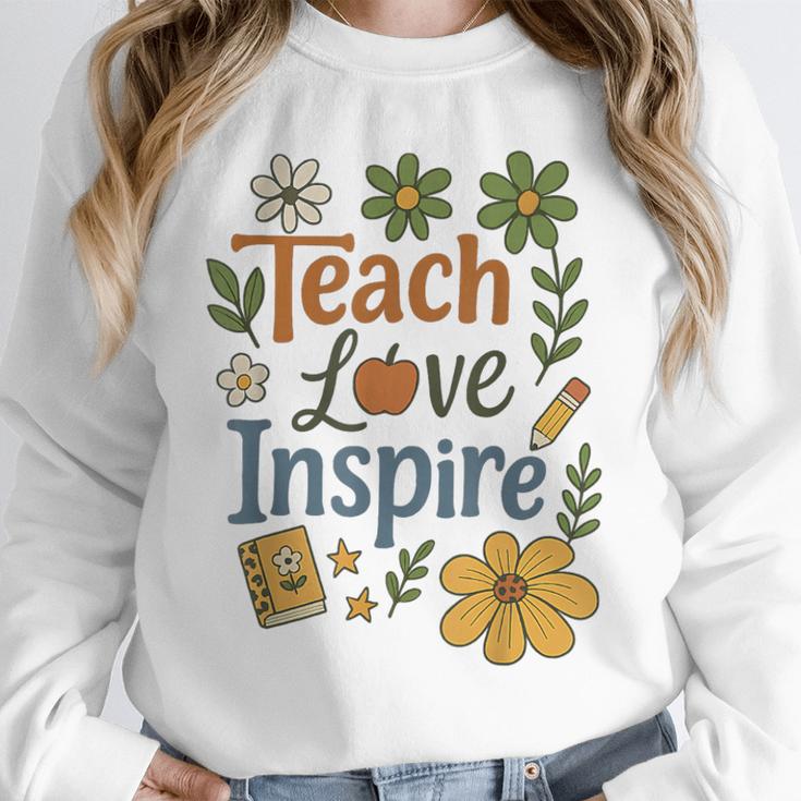 Teacher Inspire Love Unisex Sweatshirt, novelty gifts, funny gifts Teacher Inspire Love Unisex Sweatshirt, novelty gifts, funny gifts