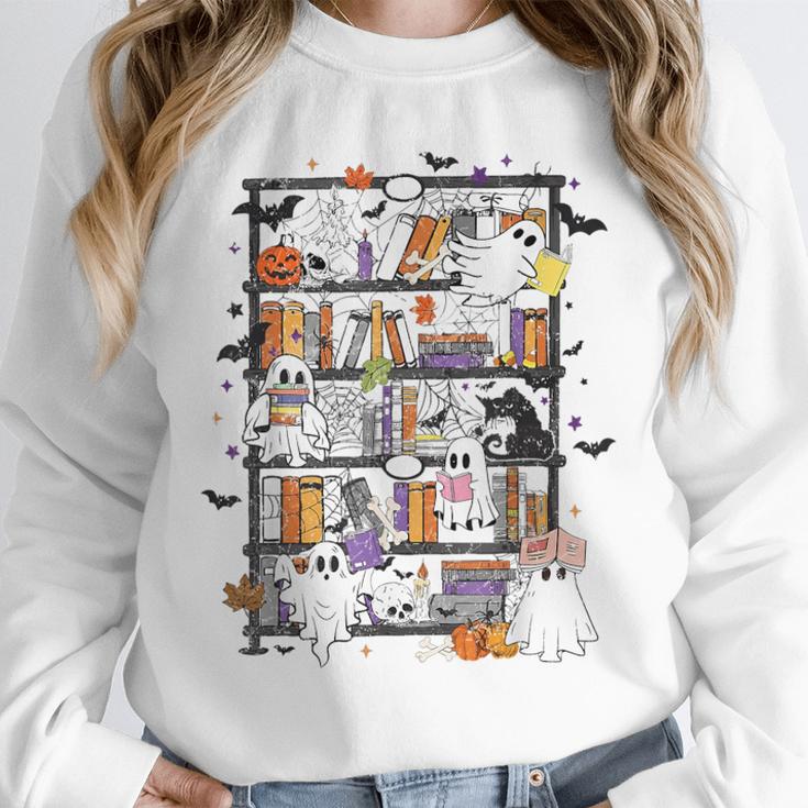 Teacher Library Ghost Reading Book Halloween Cat Unisex Sweatshirt, novelty gifts, funny gifts Teacher Library Ghost Reading Book Halloween Cat Unisex Sweatshirt, novelty gifts, funny gifts
