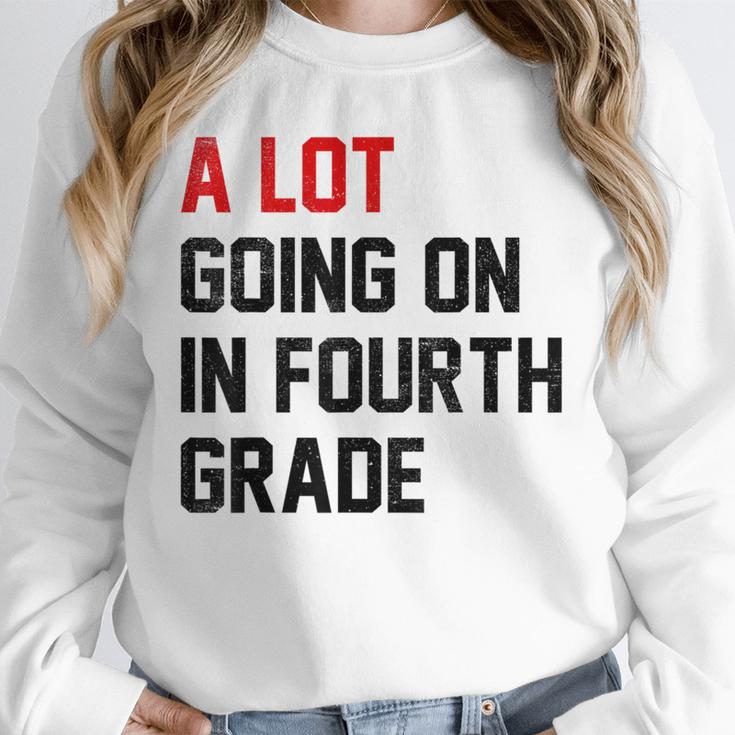 Teacher A Lot Going On In Fourth Grade Back To School Unisex Sweatshirt, novelty gifts, funny gifts Teacher A Lot Going On In Fourth Grade Back To School Unisex Sweatshirt, novelty gifts, funny gifts