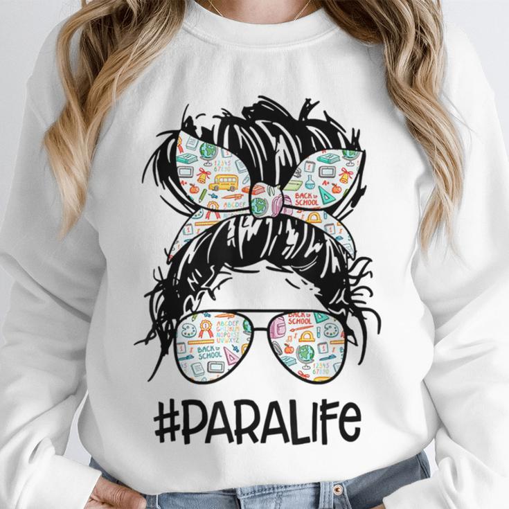 Teacher Para Life Tee Paraprofessional Cute Messy Bun Unisex Sweatshirt, novelty gifts, funny gifts Teacher Para Life Tee Paraprofessional Cute Messy Bun Unisex Sweatshirt, novelty gifts, funny gifts
