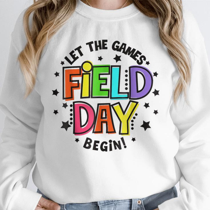 Teacher Student Field Day Let The Games Begin Field Day Unisex Sweatshirt, novelty gifts, funny gifts Teacher Student Field Day Let The Games Begin Field Day Unisex Sweatshirt, novelty gifts, funny gifts