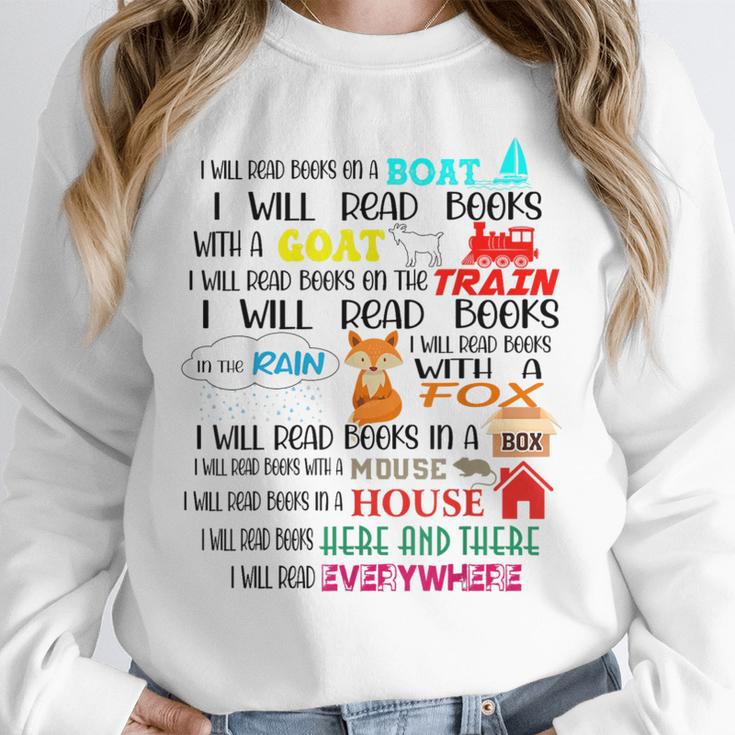 Teacher I Will Read Book On Boat Kids Women Bookworm Unisex Sweatshirt, novelty gifts, funny gifts Teacher I Will Read Book On Boat Kids Women Bookworm Unisex Sweatshirt, novelty gifts, funny gifts