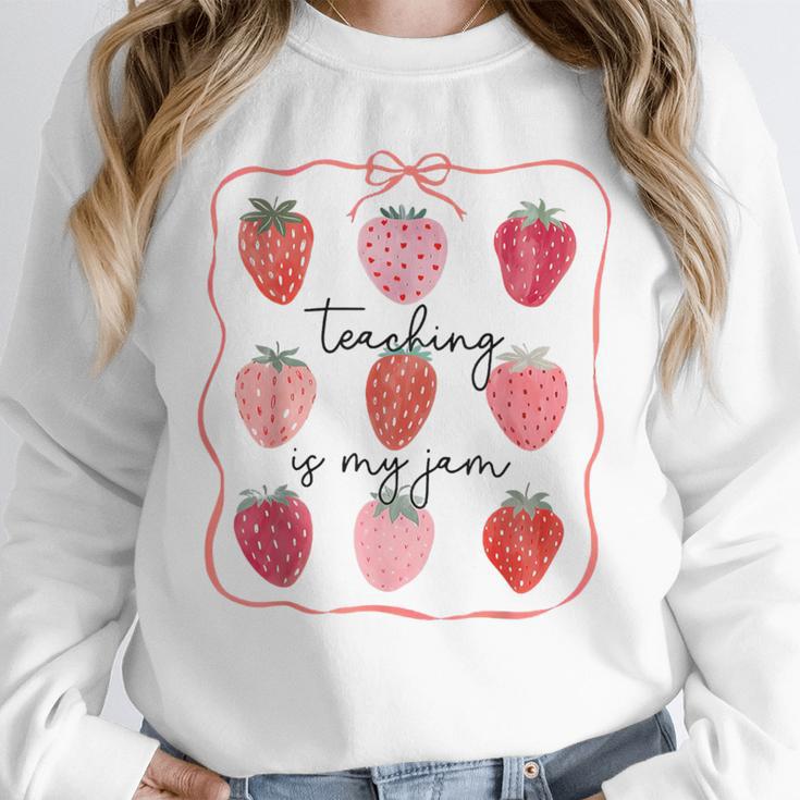 Teaching Is My Jam Teacher Team Crew Cute Strawberry Girls Unisex Sweatshirt, novelty gifts, funny gifts Teaching Is My Jam Teacher Team Crew Cute Strawberry Girls Unisex Sweatshirt, novelty gifts, funny gifts