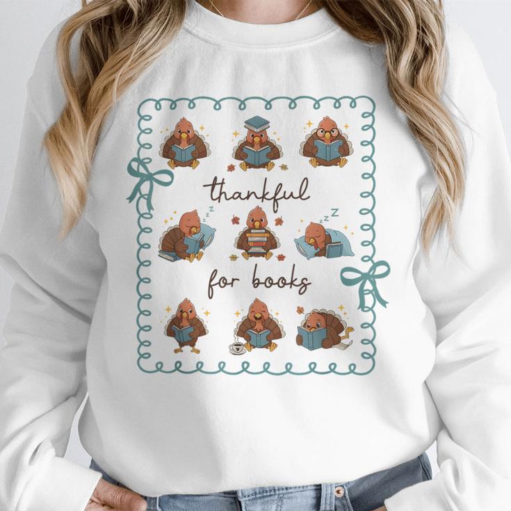 Thankful For Books Turkey Reading Book Lovers Fall Teacher Unisex Sweatshirt, novelty gifts, funny gifts Thankful For Books Turkey Reading Book Lovers Fall Teacher Unisex Sweatshirt, novelty gifts, funny gifts