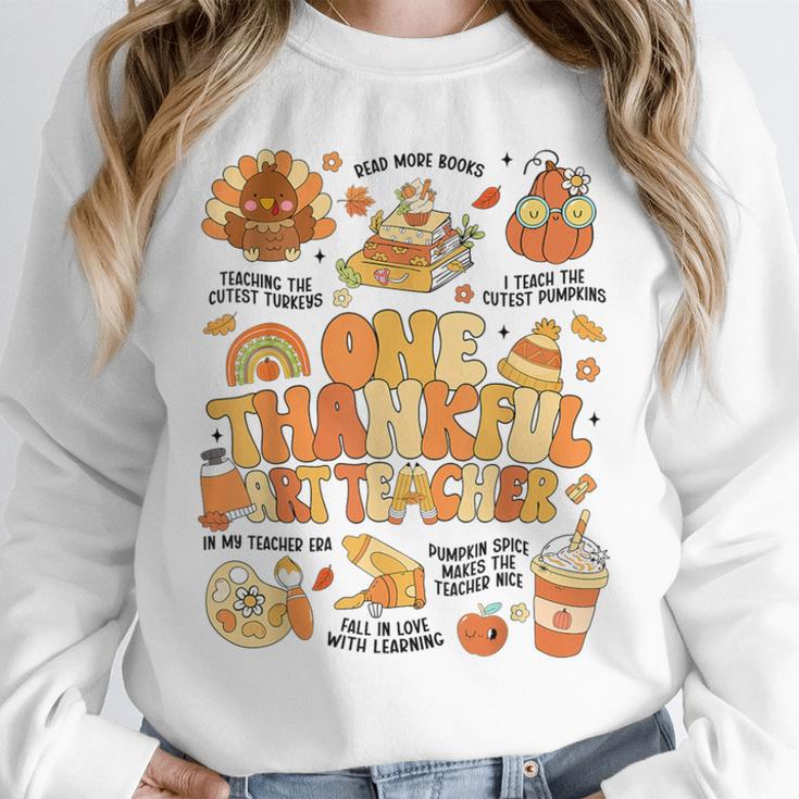 Thanksgiving One Thankful Art Teacher Fall Groovy Men Women Unisex Sweatshirt, novelty gifts, funny gifts Thanksgiving One Thankful Art Teacher Fall Groovy Men Women Unisex Sweatshirt, novelty gifts, funny gifts
