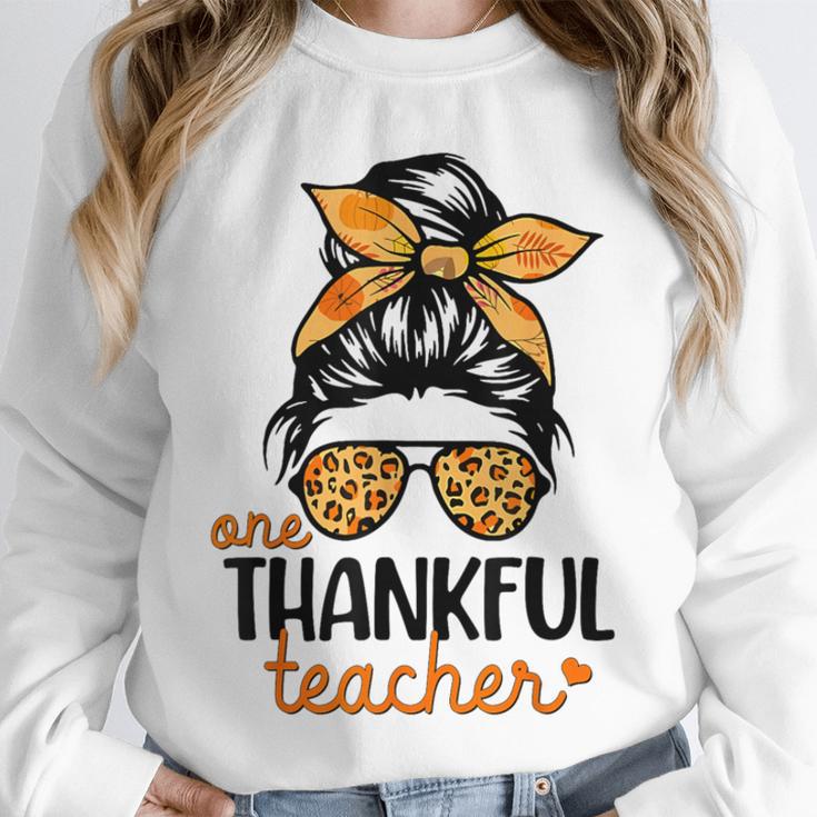 Thanksgiving Shirt Teacher Women Messy Bun Thankful Teacher Unisex Sweatshirt, novelty gifts, funny gifts Thanksgiving Shirt Teacher Women Messy Bun Thankful Teacher Unisex Sweatshirt, novelty gifts, funny gifts