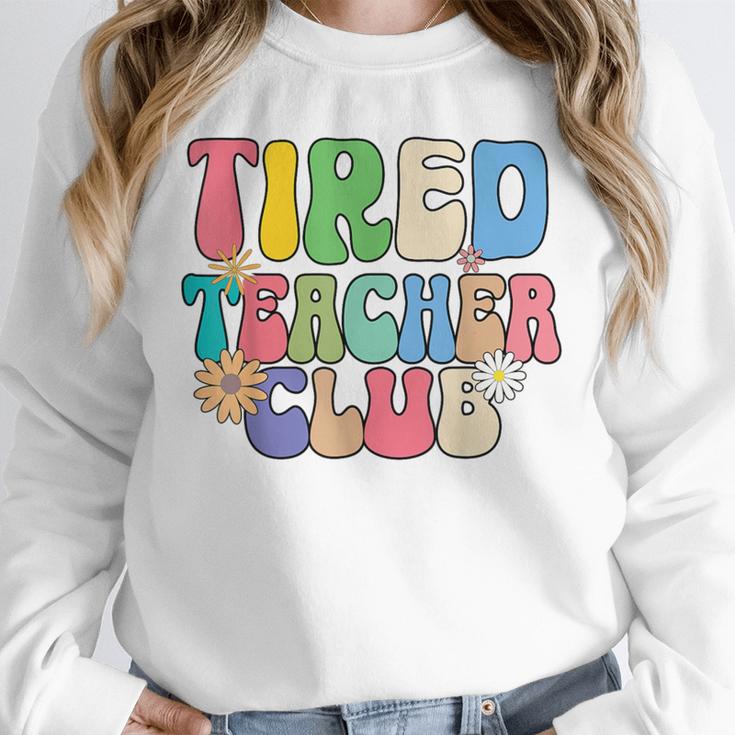 Tired Teachers Club Groovy Teachers Back To School Unisex Sweatshirt, novelty gifts, funny gifts Tired Teachers Club Groovy Teachers Back To School Unisex Sweatshirt, novelty gifts, funny gifts
