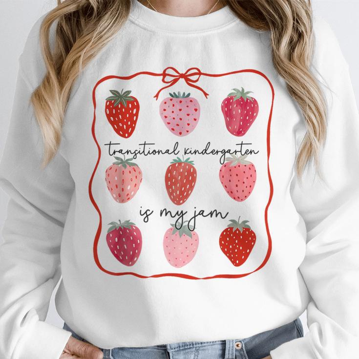 Transitional Kindergarten Is My Jam Strawberry TK Teacher Unisex Sweatshirt, novelty gifts, funny gifts