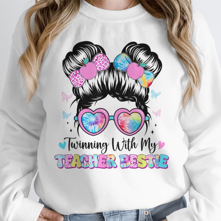 Twinning With My Teacher Bestie Twin Day Friends Teacher Unisex Sweatshirt, novelty gifts, funny gifts Twinning With My Teacher Bestie Twin Day Friends Teacher Unisex Sweatshirt, novelty gifts, funny gifts
