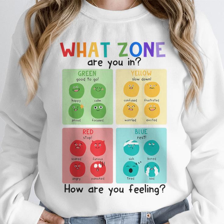 What Zone Are You In How Are You Feeling Teacher Unisex Sweatshirt, novelty gifts, funny gifts What Zone Are You In How Are You Feeling Teacher Unisex Sweatshirt, novelty gifts, funny gifts