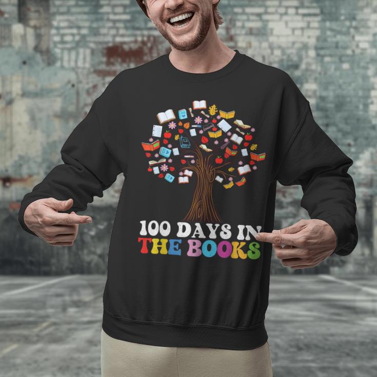 100 Days In The Books Reading Teacher 100th Day Of School Unisex Sweatshirt, gift for family, gift for coworker