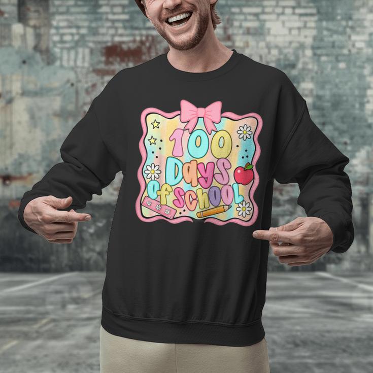 100 Days Of School Preppy 100th Day Of School Teacher Kids Unisex Sweatshirt, gift for family, gift for coworker