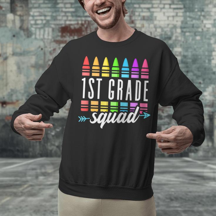1st Grade Squad Back To School First Grade Teacher Boy Girl Unisex Sweatshirt, First Grade Teacher Sweatshirts, gift for family, gift for coworker