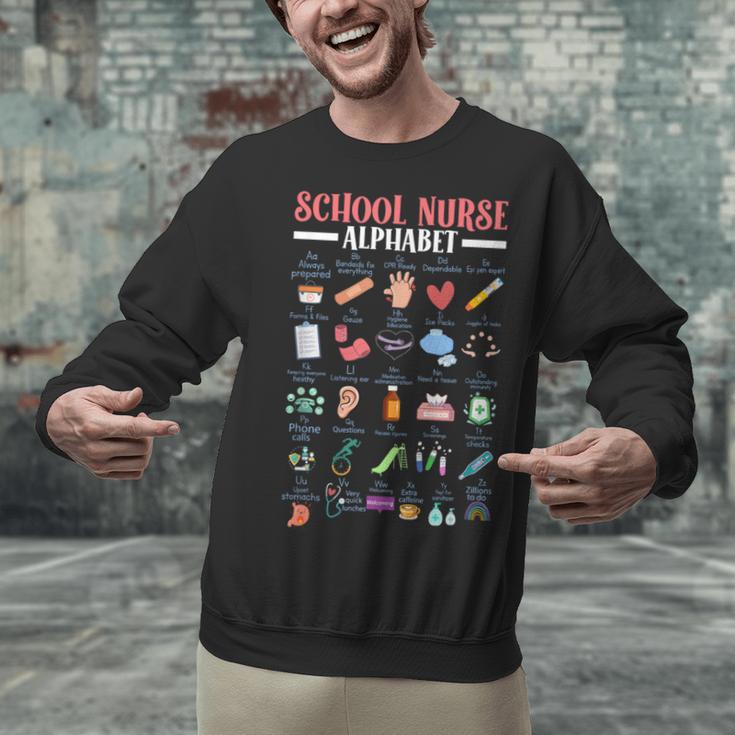 ABC School Nurse Alphabet Student Teacher Health Worker Unisex Sweatshirt, gift for family, gift for coworker ABC School Nurse Alphabet Student Teacher Health Worker Unisex Sweatshirt, gift for family, gift for coworker