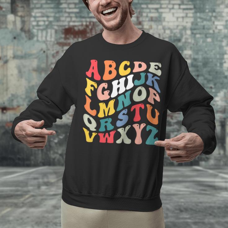 Alphabet Hi Back To School ABC Pre K Kindergarten Teacher Unisex Sweatshirt, gift for family, gift for coworker