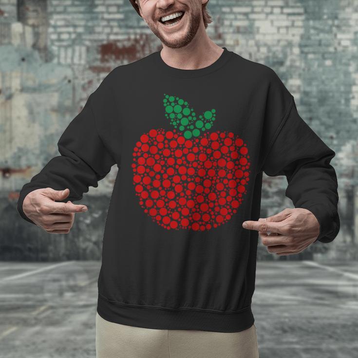 Apple Dot Pattern Art Teacher Appreciation Men Women Humor Unisex Sweatshirt, gift for family, gift for coworker